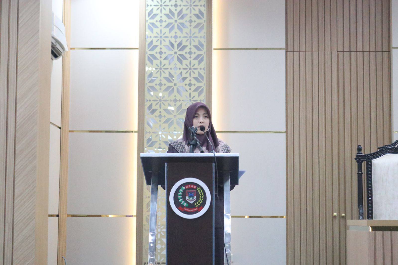 Wakil Wali Kota Pagar Alam Hj. Bertha Hadiri Rapat Paripurna Sidang Ke-1 DPRD Kota Pagar Alam