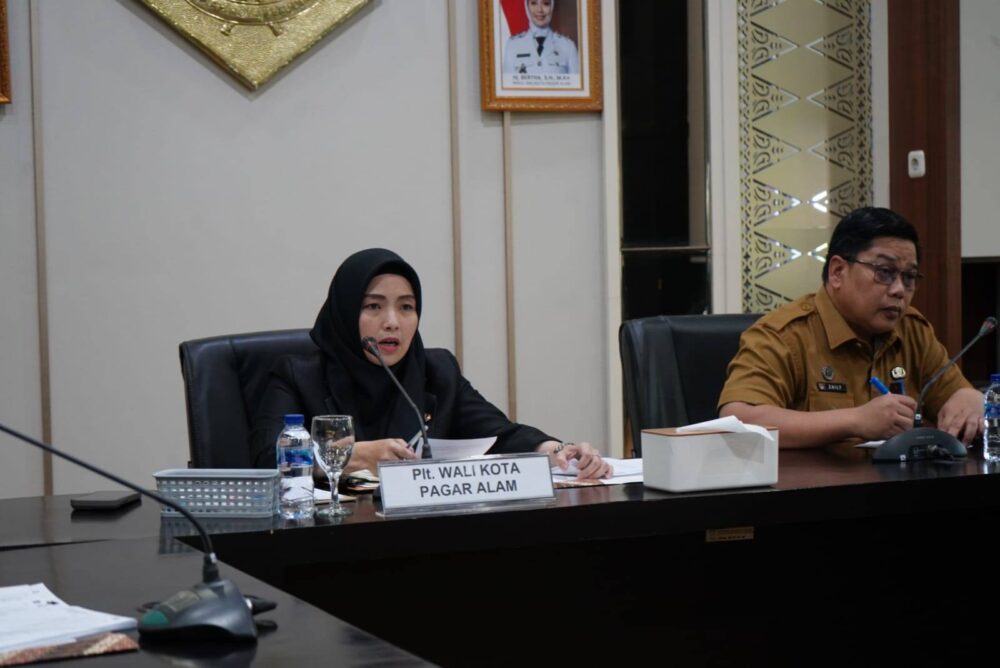 Plt. Wali Kota Pagar Alam, Hj. Bertha, Pimpin Rakor Evaluasi Serapan dan Realisasi Anggaran Triwulan II TA. 2026