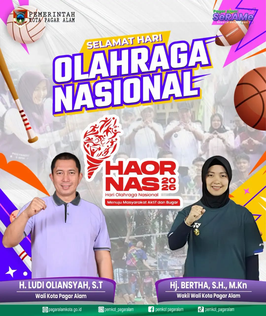 Selamat Memperingati Hari Olahraga Nasional (Haornas) 9 September 2026.  “Menuju Masyarakat Aktif dan Bugar”.
